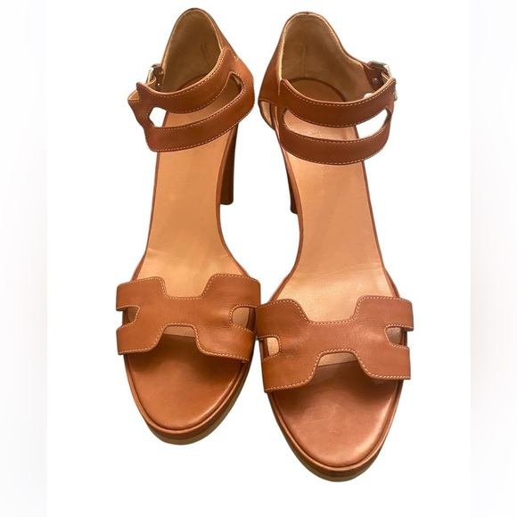 Vintage Hermès H-Strap Leather Heeled Sandals Size 39 – Authentic - Picture 2 of 7